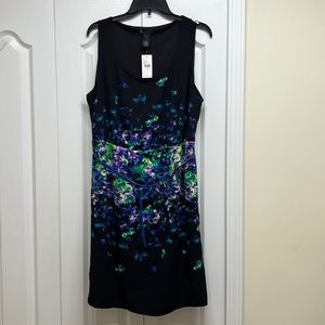 Lane Bryant black floral dress with a belt. NWT